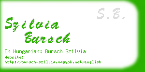szilvia bursch business card